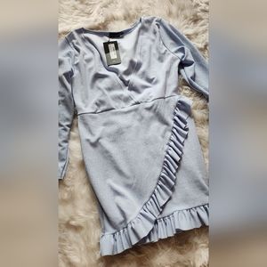 Baby blue fuffled dress